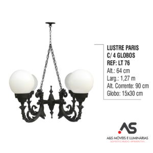 LUSTRE PARIS 4 GLOBOS