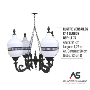 LUSTRE VERSAILLES 4 GLOBOS