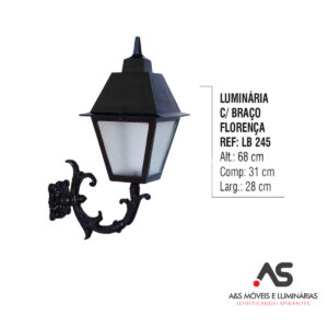 LUMINÁRIA COM BRAÇO FLORENÇA