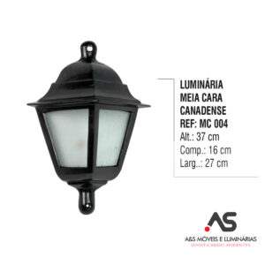 LUMINÁRIA MEIA CARA CANADENSE