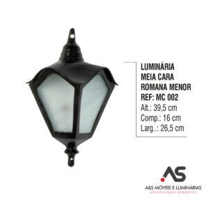 LUMINÁRIA MEIA CARA ROMANA MENOR