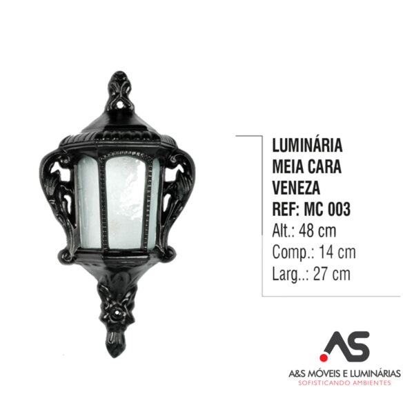LUMINÁRIA MEIA CARA VENEZA
