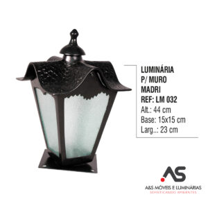 LUMINÁRIA PARA MURO MADRI