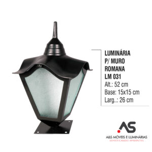 LUMINÁRIA PARA MURO ROMANA