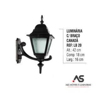 LUMINÁRIA COM BRAÇO CANADÁ