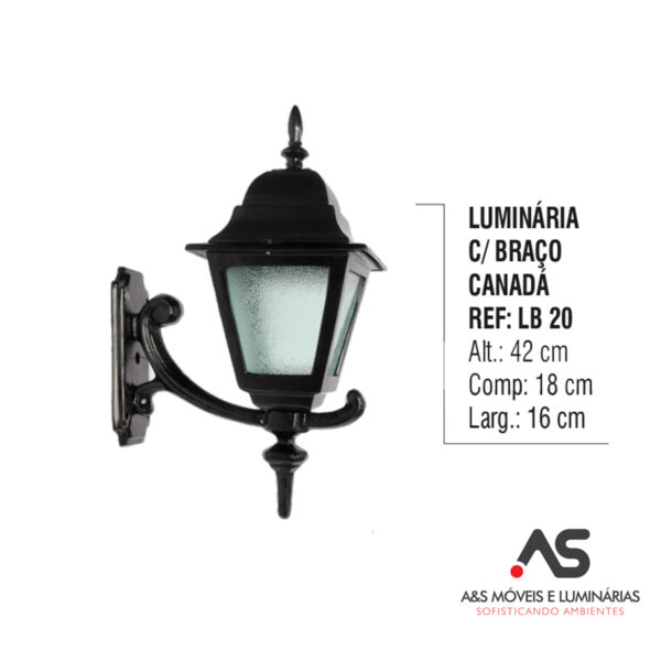 LUMINÁRIA COM BRAÇO CANADÁ