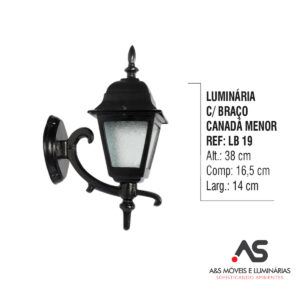 LUMINÁRIA COM CANADA MENOR