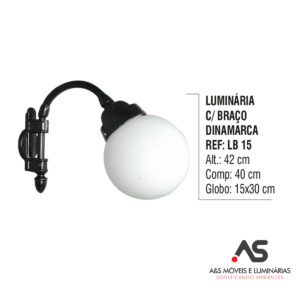 LUMINÁRIA COM BRAÇO DINAMARCA