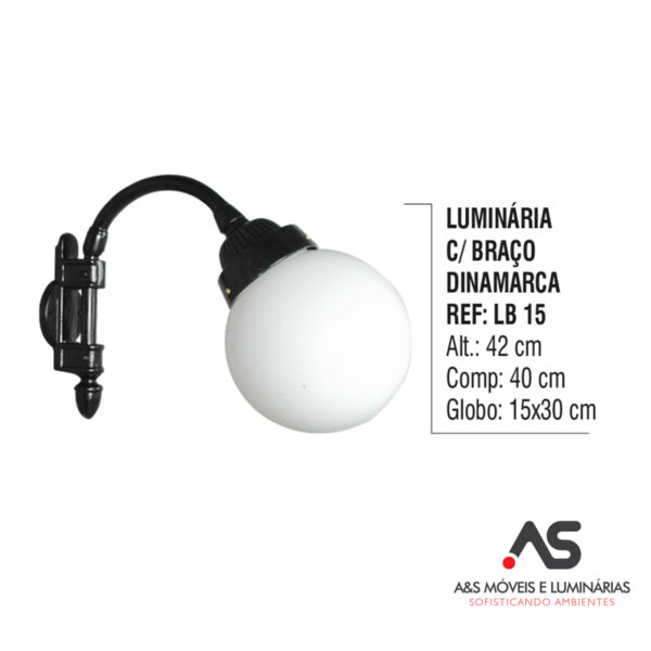 LUMINÁRIA COM BRAÇO DINAMARCA