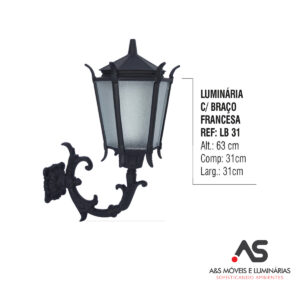 LUMINÁRIA COM BRAÇO FRANCESA