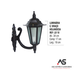 LUMINÁRIA COM BRAÇO HOLANDESA