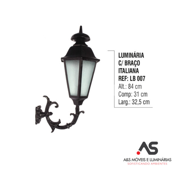 LUMINÁRIA COM BRAÇO ITALIANO