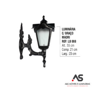 LUMINÁRIA COM BRAÇO MADRI