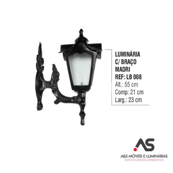 LUMINÁRIA COM BRAÇO MADRI