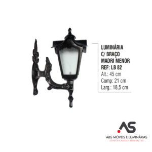LUMINÁRIA COM BRAÇO MADRI MENOR