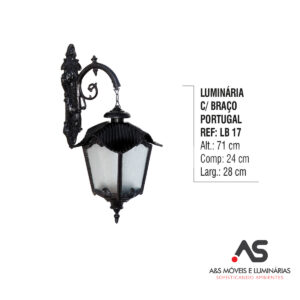 LUMINÁRIA COM BRAÇO PORTUGAL