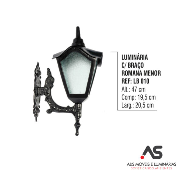 LUMINÁRIA COM BRAÇO ROMANO MENOR