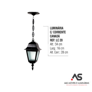 LUMINÁRIA COM CORRENTE CANADÁ