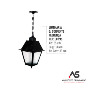 LUMINÁRIA COM CORRENTE FLORENÇA