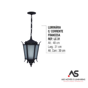 LUMINÁRIA COM CORRENTE FRANCESA