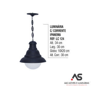 LUMINÁRIA COM CORRENTE IPANEMA