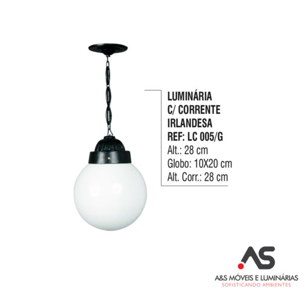 LUMINÁRIA COM CORRENTE IRLANDESA