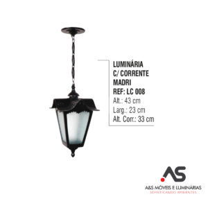 LUMINÁRIA COM CORRENTE MADRI