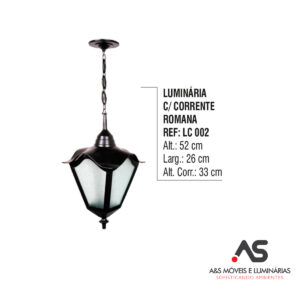 LUMINÁRIA COM CORRENTE ROMANA