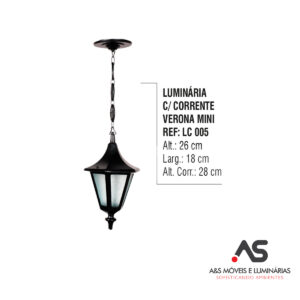 LUMINÁRIA COM CORRENTE VERONA MINI