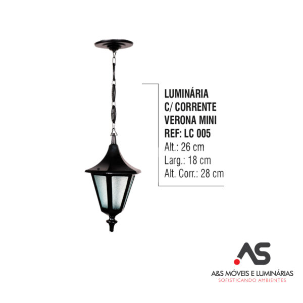LUMINÁRIA COM CORRENTE VERONA MINI