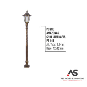 POSTE AMAZONAS COM 01 LUMINÁRIA