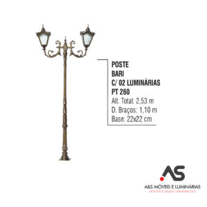 POSTE BARCELONA COM 02 LUMINÁRIAS