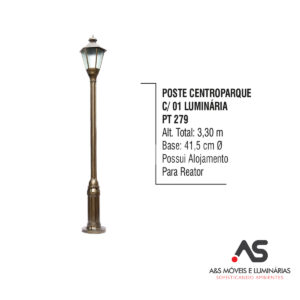 POSTE CENTROPARQUE COM 01 ILUMINÁRIA