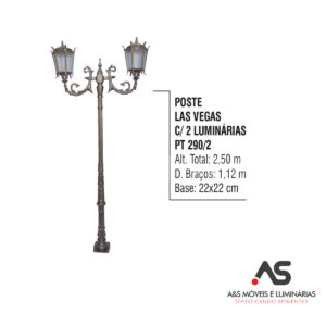 POSTE LAS VEGAS COM 02 LUMINÁRIAS