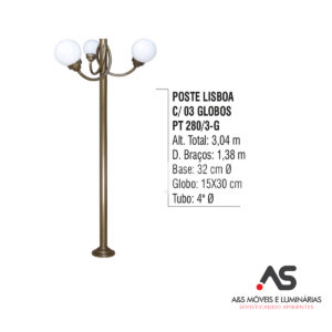 POSTE LISBOA COM 03 GLOBOS