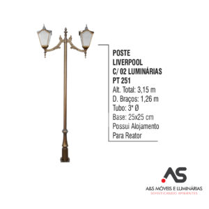 POSTE LIRVERPOOL COM 02 LUMINÁRIAS