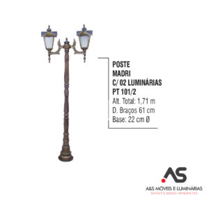 POSTE MADRI COM 02 LUMINÁRIAS