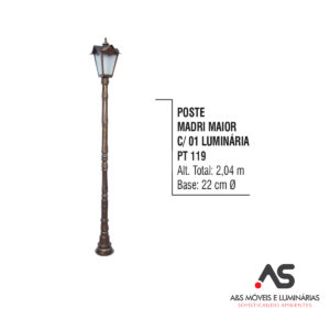 POSTE MADRI COM 01 LUMINÁRIAS