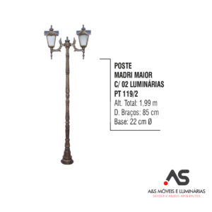 POSTE MADRI COM 02 LUMINÁRIAS
