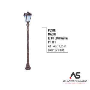 POSTE MADRI COM 01 LUMINÁRIAS
