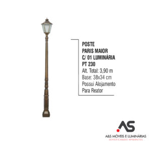 POSTE PARIS COM 01 LUMINÁRIAS