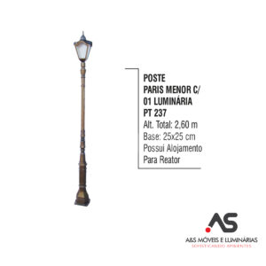 POSTE PARIS MENOR COM 01 LUMINÁRIA