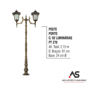 POSTE PORTO COM 02 LUMINÁRIAS