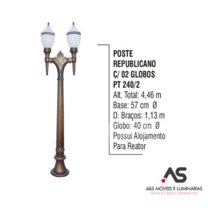 POSTE REPUBLICANO COM 02 GLOBOS