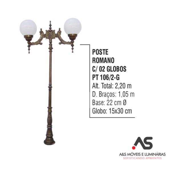 POSTE ROMANO COM 02 GLOBOS