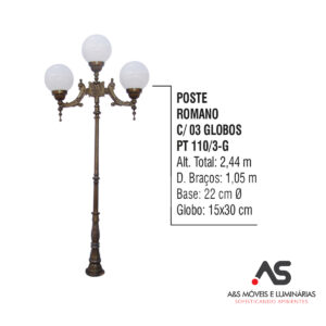 POSTE ROMANO COM 03 GLOBOS