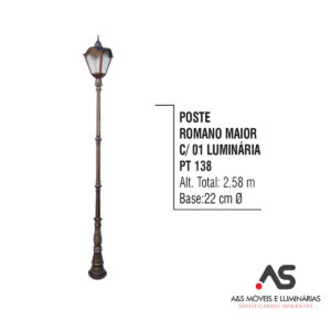 POSTE ROMANO MAIOR COM 01 LUMINÁRIA