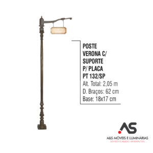 POSTE VERONA COM SUPORTE PARA PLACA