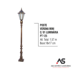 POSTE VERONA MINI COM 01 LUMINÁRIA