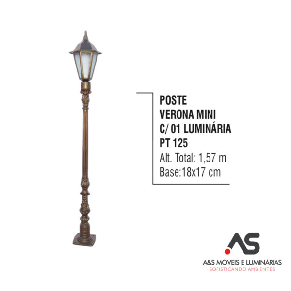 POSTE VERONA MINI COM 01 LUMINÁRIA